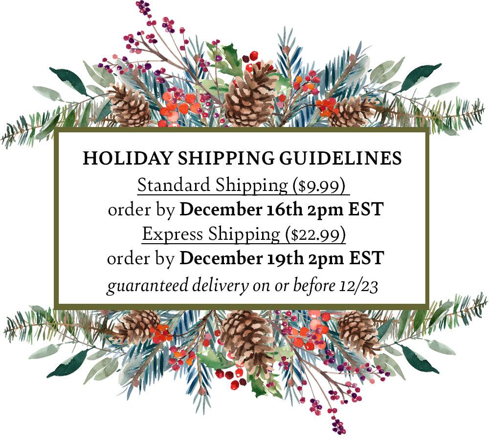 Holiday Shipping Guidelines