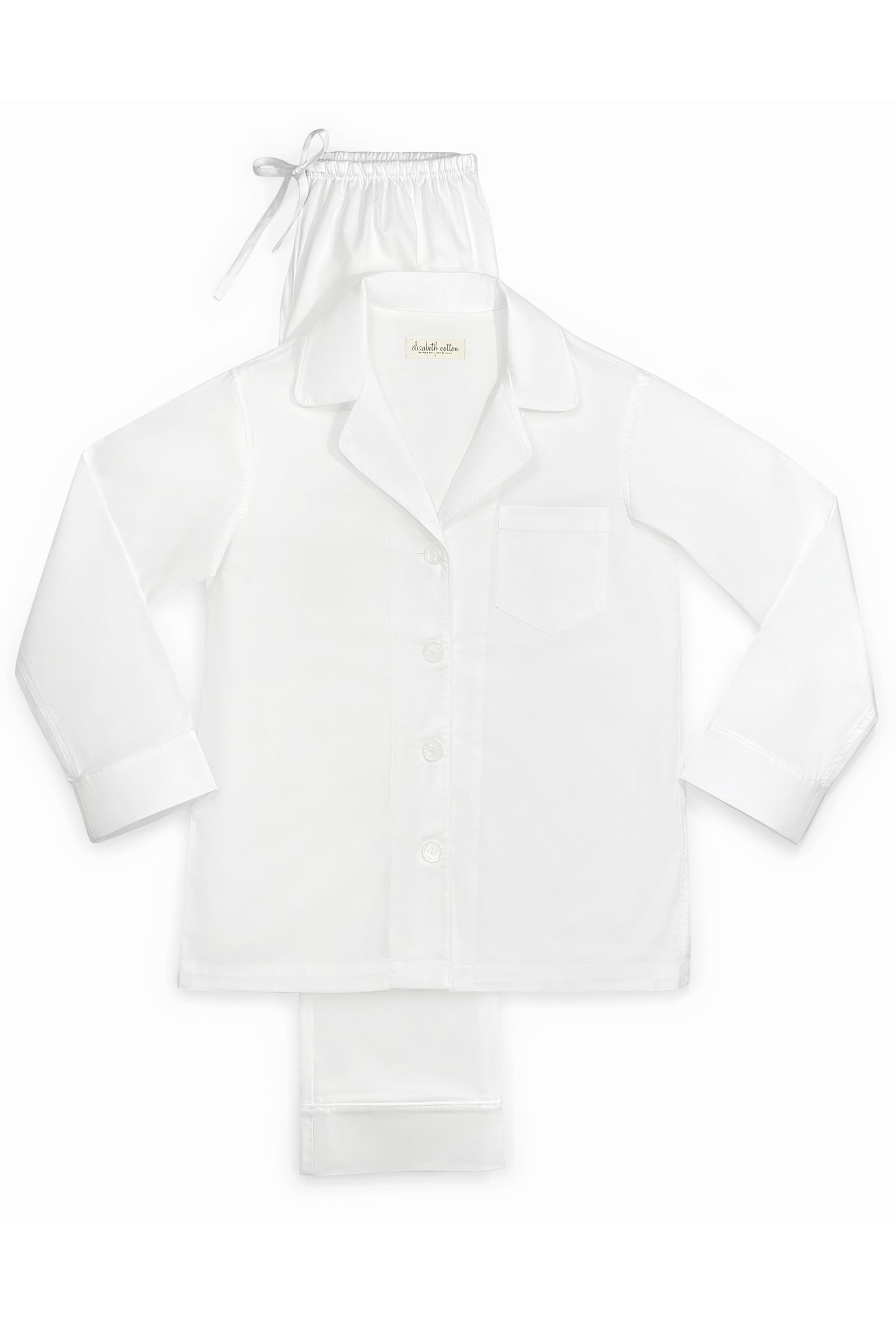 White Cotton Oxford Pajamas