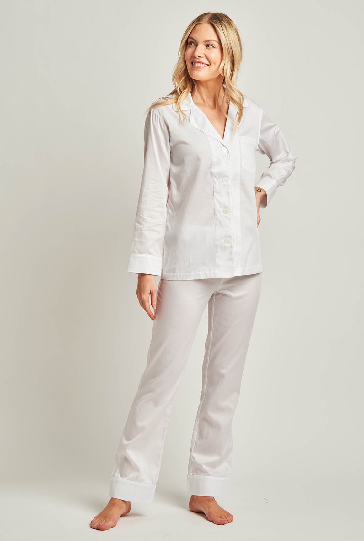 Evelyn Nighty - White in Women's Cotton Pajamas, Pajamas for Women