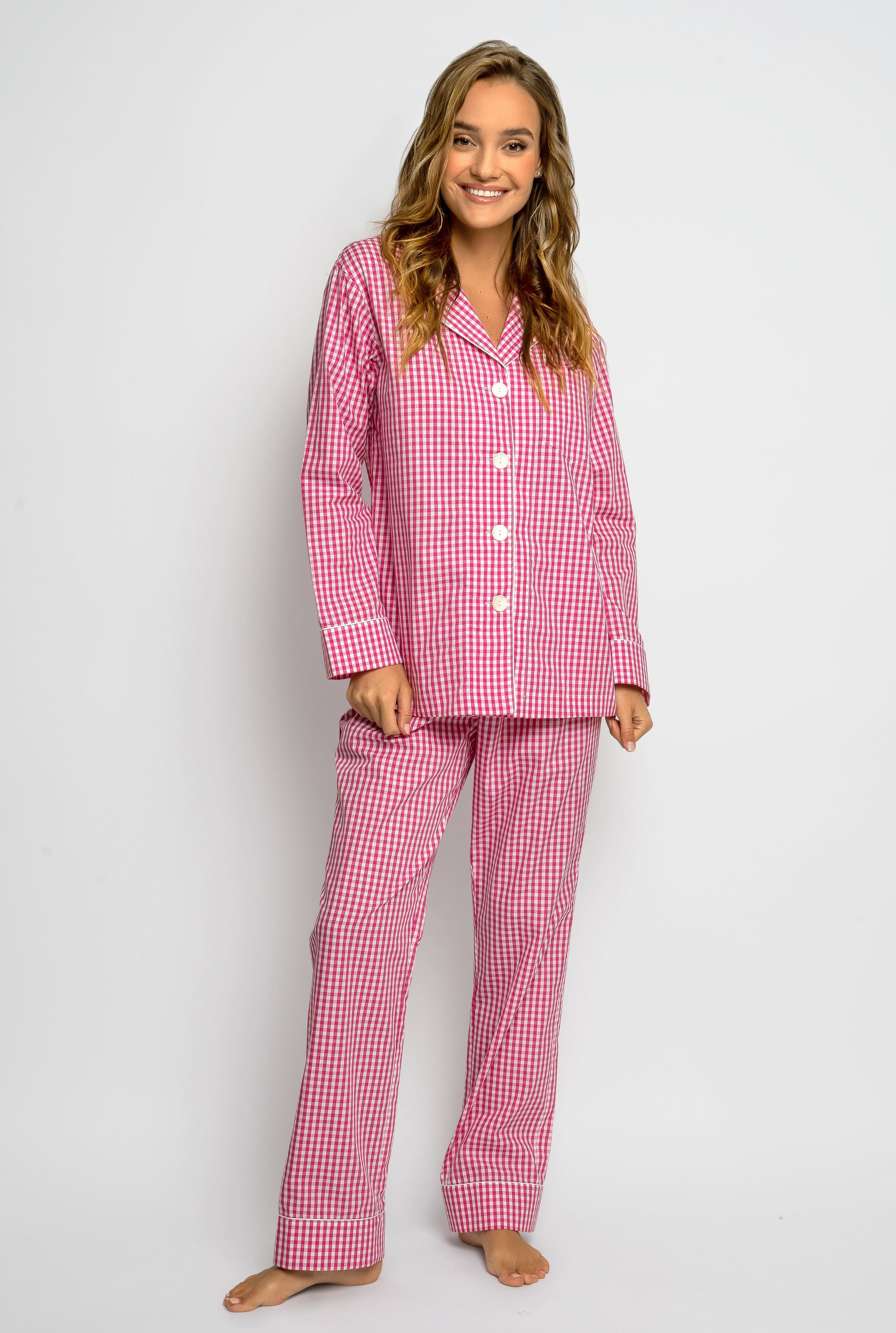 HEARTNICE Womens Pajama Set, Soft Long Sleeve Pajamas & Long Pants with  Pockets, Warm Button-up Sleepwear Lounge Pjs