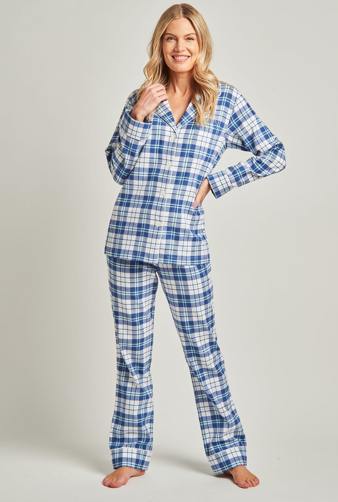 Savannah ~ Lightweight Cotton Voile Long Sleeve Pajamas - Needham